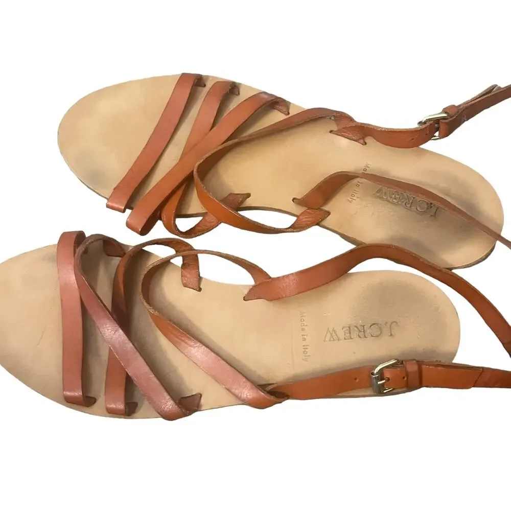 J. Crew‎ Women's Size 10 Deseree Leather Gladiator Wrap Sandals